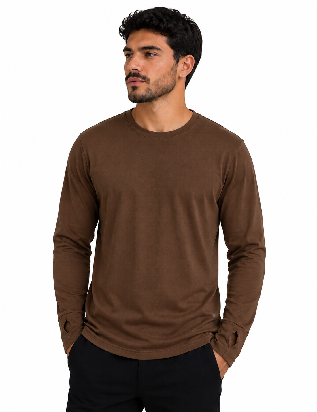 Blusa masculina tecido poliamida Marrom - Tamanho G